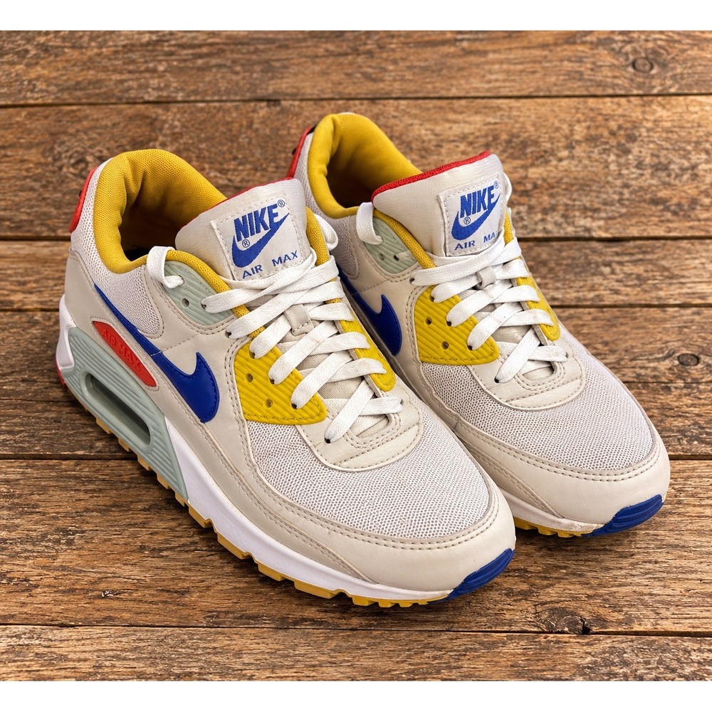 Nike Air Max 90 Sail University Gold Royal Blue Sneakers Women's 9